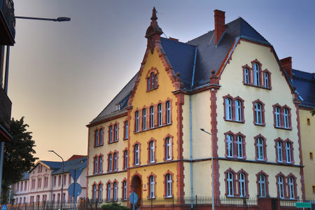 Court of law in Tarnowskie Gory, Poland. Courthouse building.の写真素材