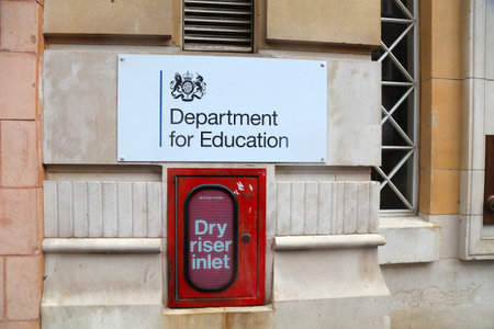 LONDON, UK - JULY 9, 2024: Department for Education British government building in London.