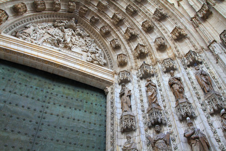 Seville, Spain - the cathedral door. UNESCO World Heritage Site.の写真素材