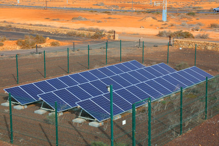 Small local solar power plant in Fuerteventura island of Canary Islands, Spain.