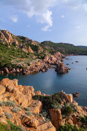 Scenic rocky coastline of Costa Paradiso in Sardinia island, Italy.の写真素材