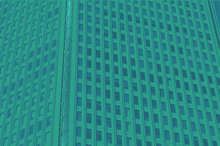 Urban background with office building. Modern big city architecture illustration in colorful artsy...