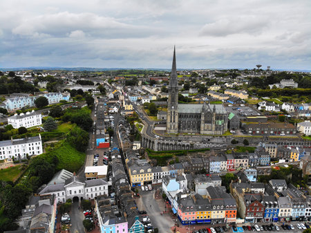 Cobh in county Cork, Ireland. Aerial view of Irish town.の写真素材