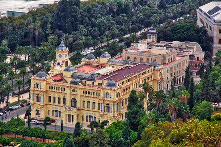 Malaga City Hall in Spain - local government building.の写真素材