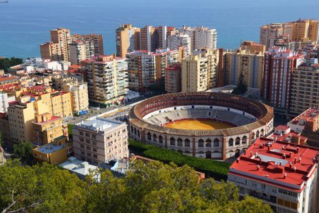 Bull ring arena in Malaga city, Spain.の写真素材