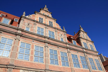 Green Gate (Brama Zielona) in Gdansk city, Poland. Historic architecture.の写真素材