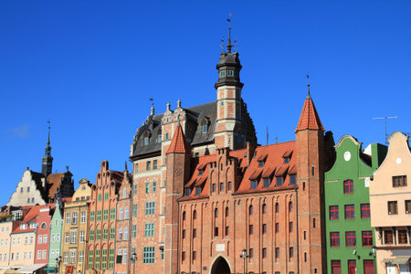 Old Town skyline summer view in Gdansk city, Poland.