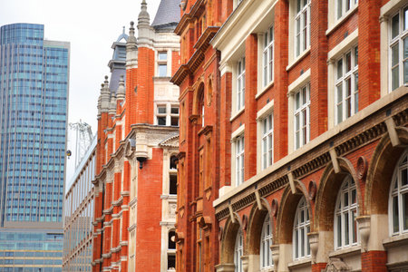 Whitefriars area in London UK. Ward of Farringdon Without in the City of London. Street view of Carmelite Street.の写真素材