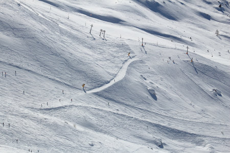 Bad Hofgastein, Austria. Ski resort snowy view in Europe. Sunny day in High Tauern (Hohe Tauern)...