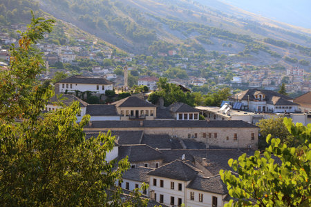 Gjirokaster Old Town in Albania. UNESCO World Heritage site.の写真素材