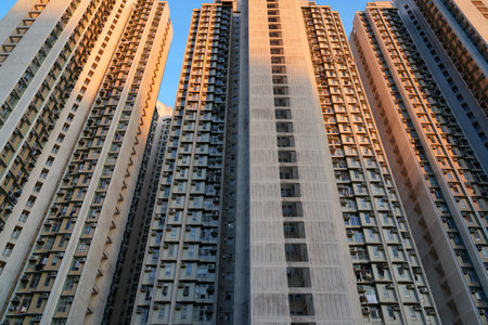 Hong Kong high density public housing residential estate. Urban overpopulation. Tsz Wan Shan in Wong...