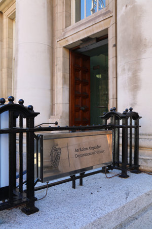 DUBLIN, IRELAND - JULY 6, 2024: Department of Finance building in Dublin, Ireland. Government of Republic of Ireland.のeditorial素材