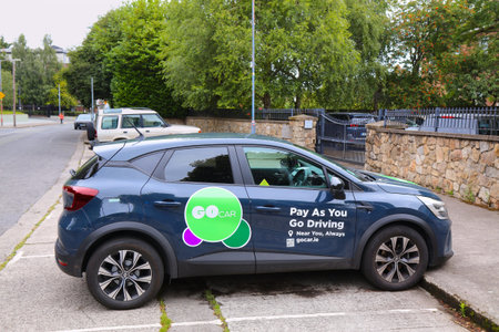 DUBLIN, IRELAND - JULY 7, 2024: Renault Captur car of GoCar carsharing service parked in a city street in Dublin, Ireland.