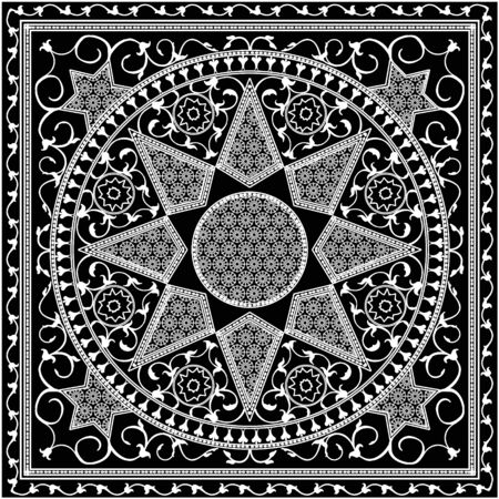 Mosaic murals mural vector water vintage star ornamental tile.のイラスト素材