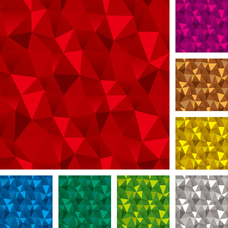 Seamless patterns set, triangle backgroundsのイラスト素材