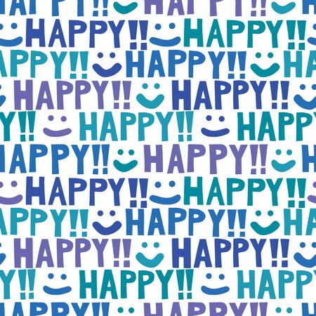 Happy  smiling faces background. Seamless pattern. Vector.のイラスト素材