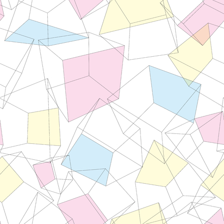 3D geometric background. Seamless pattern. Vector.のイラスト素材