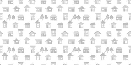 Paper craft houses background. Seamless pattern vector. Stay home.のイラスト素材