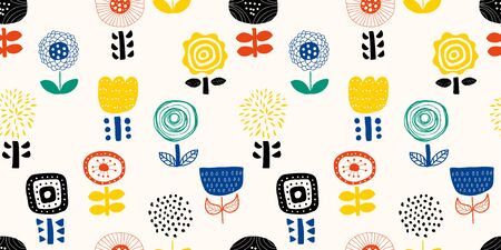 Flower background. Seamless pattern. Vector.のイラスト素材