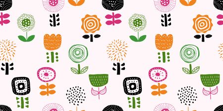 Flower background. Seamless pattern. Vector.のイラスト素材