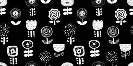 Flower background. Seamless pattern. Vector.のイラスト素材