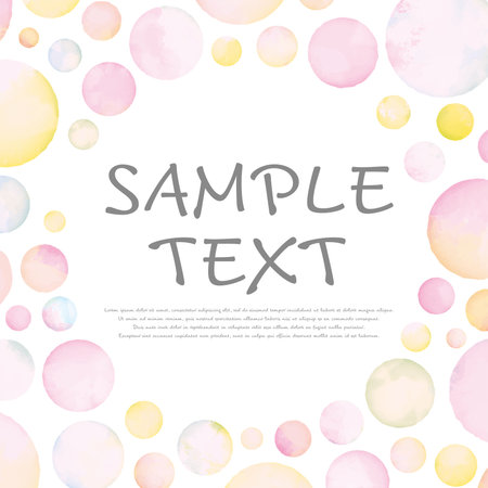Watercolor circles background. Vector. Copy space.のイラスト素材