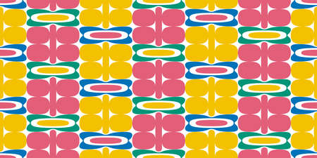 Retro flowers background. Seamless pattern.Vector.