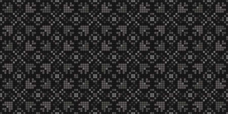 Pixelated flowers background. Seamless pattern. Vector.
