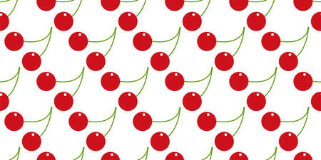 Cherry illustration background. Seamless pattern.Vector.