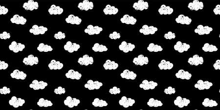 Handwriting clouds background. Seamless pattern. Vector.