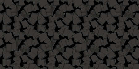 Opened books background. Seamless pattern. Vector.