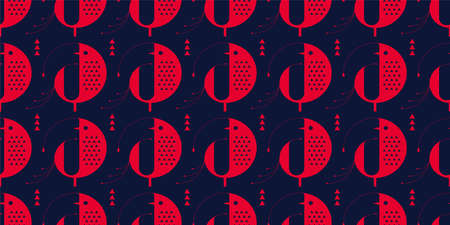Birds illustration background. Seamless pattern. Vector.