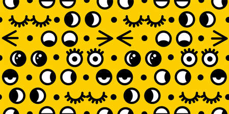 Eyes illustration background. Seamless pattern. Vector.のイラスト素材