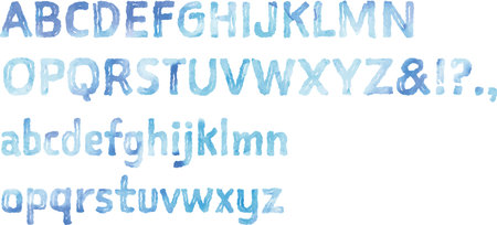 Watercolor illustration alphabet set. vector.のイラスト素材