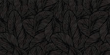 Leaves illustration background. Seamless pattern.Vector.のイラスト素材