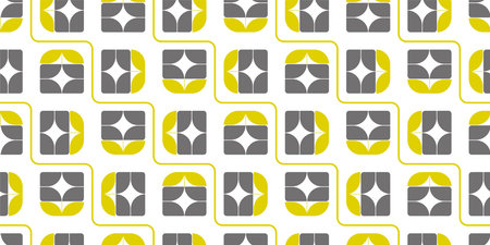 Retro flowers background. Seamless pattern.Vector.のイラスト素材