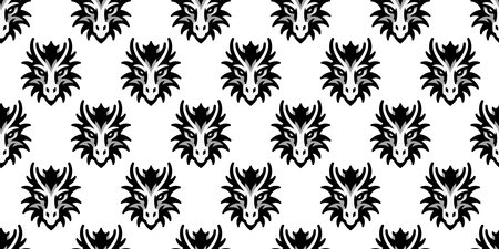 Mystical dragon background.Seamless pattern. Vector.のイラスト素材