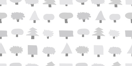 Tree illustration background. Seamless pattern.Vector.のイラスト素材