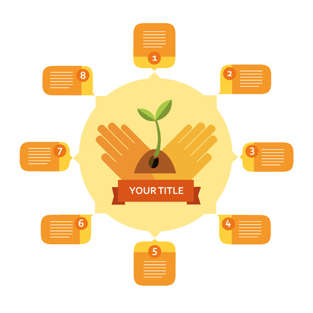 abstract flat design growth illustrationのイラスト素材
