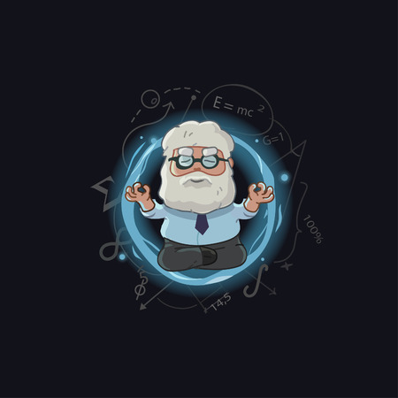 cartoon Illustration of scientist characterのイラスト素材