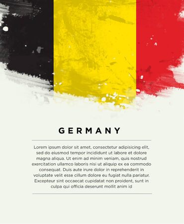 Brushstroke flag Germany with text placeholder. Vector backgroundの写真素材