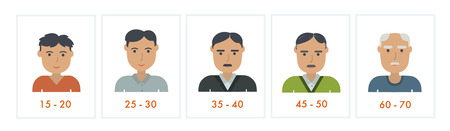 Set of people different generations. Vector icons. Maleのイラスト素材
