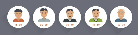 Set of people different generations. Vector icons. Maleのイラスト素材