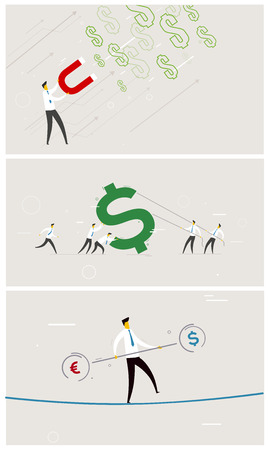 Set of business exchange rate money.  Vector illustration Eps 10 file. Success, Cooperationのイラスト素材