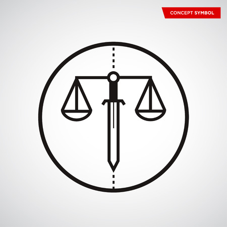 Scale of justice symbol concept icon. Law scalesのイラスト素材