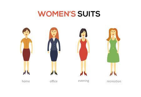 casual set characters for use in designのイラスト素材