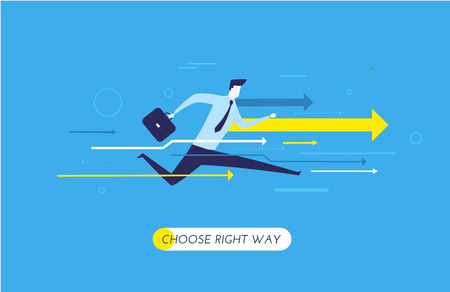 Businessman runs forward to success.のイラスト素材