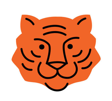 tiger abstract icon. Lines, design elements, background decorationのイラスト素材