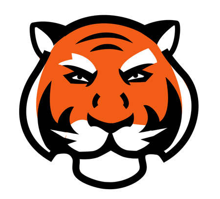 tiger abstract icon. Lines, design elements, background decorationのイラスト素材