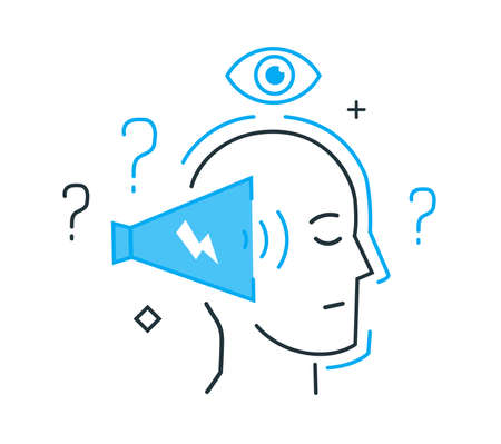 Propaganda, disinformation, media lies. brainwashing, journalism, mediaのイラスト素材